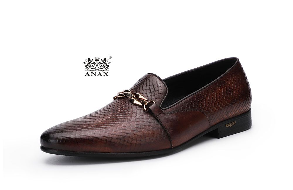 Man's Snake Leather Loafers Shoes