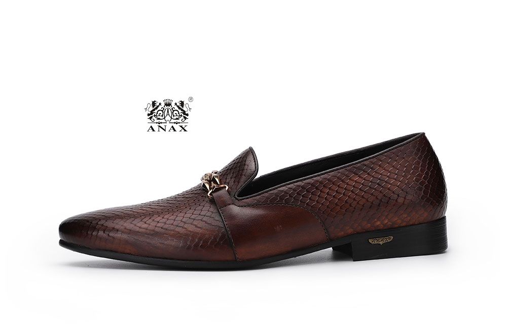 Man's Snake Leather Loafers Shoes