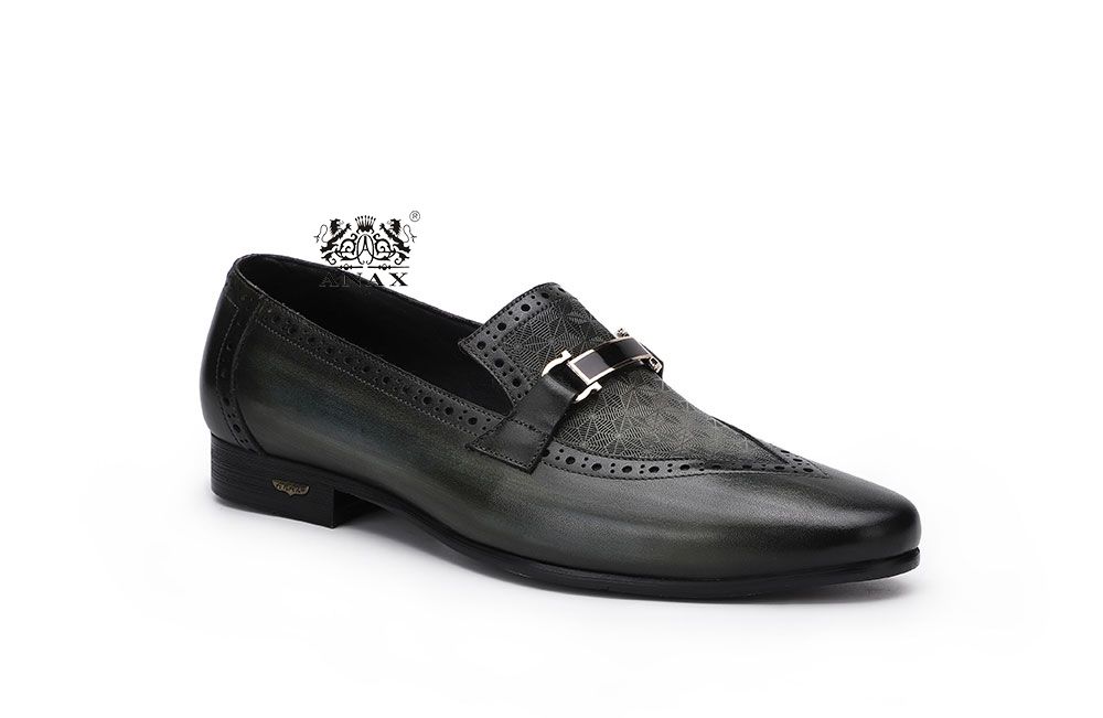 Man's Brogue Leather Loafers Shoes