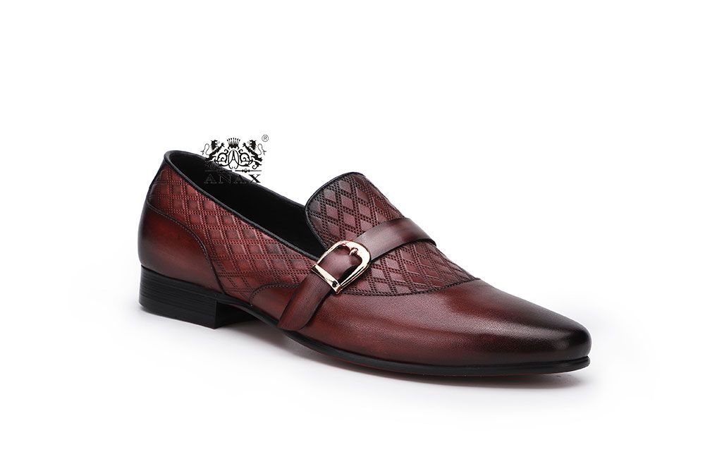 Buckle Leather Loafers Shoes