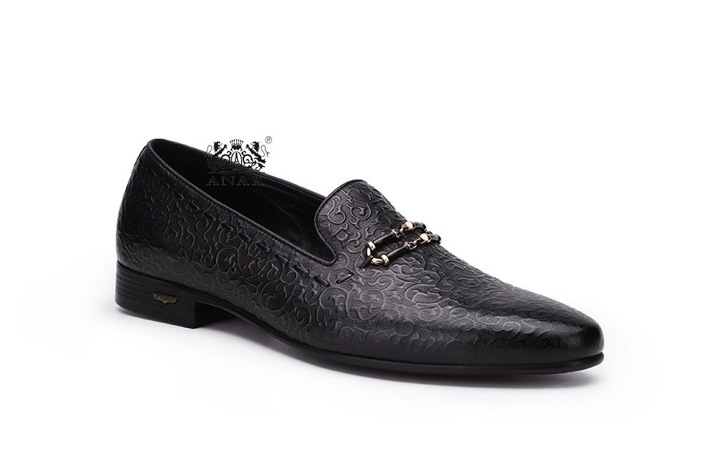 Pattern Design Leather Loafers Shoes