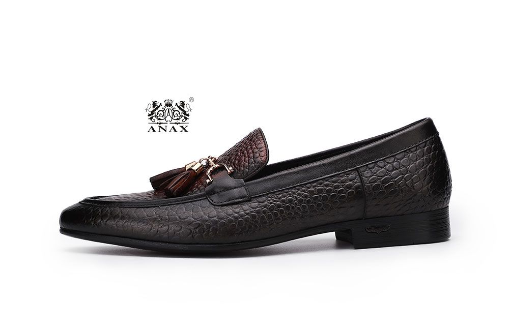 Man's Buckle Leather Loafers Shoes