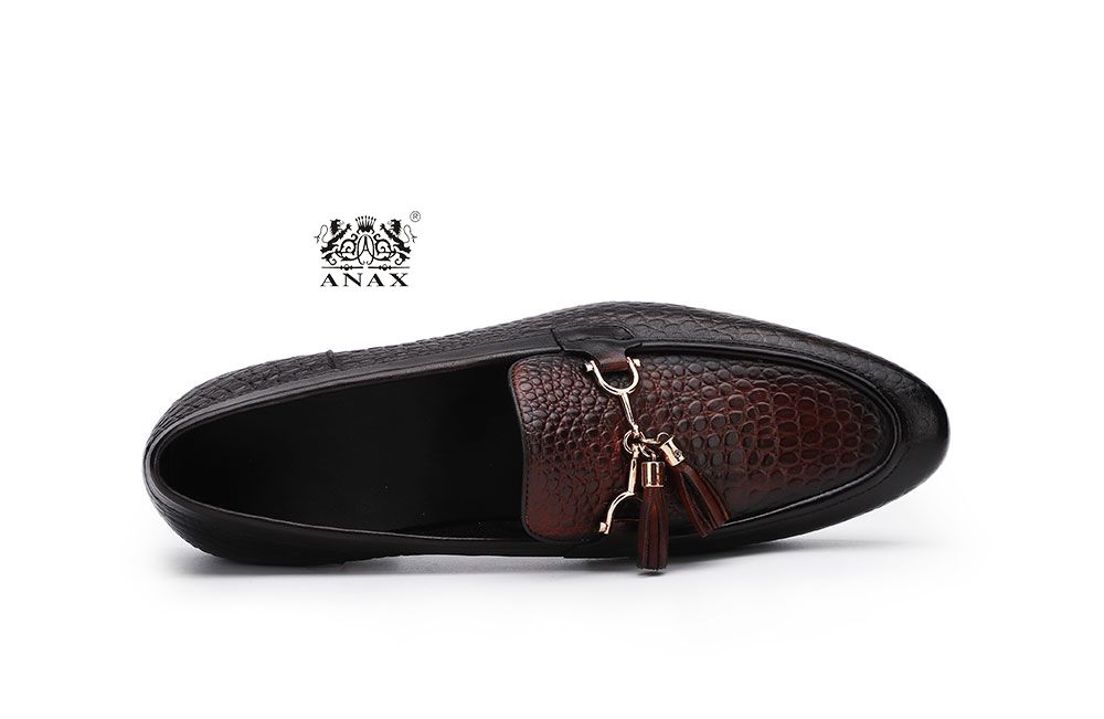 Man's Buckle Leather Loafers Shoes