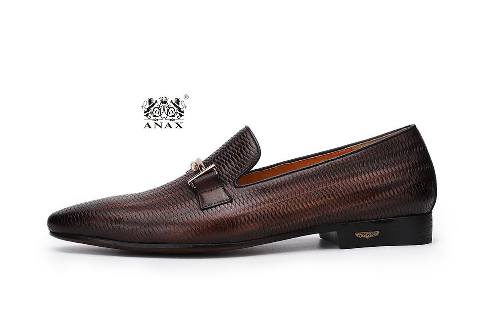 Man's Buckle Loafers Leather Shoes