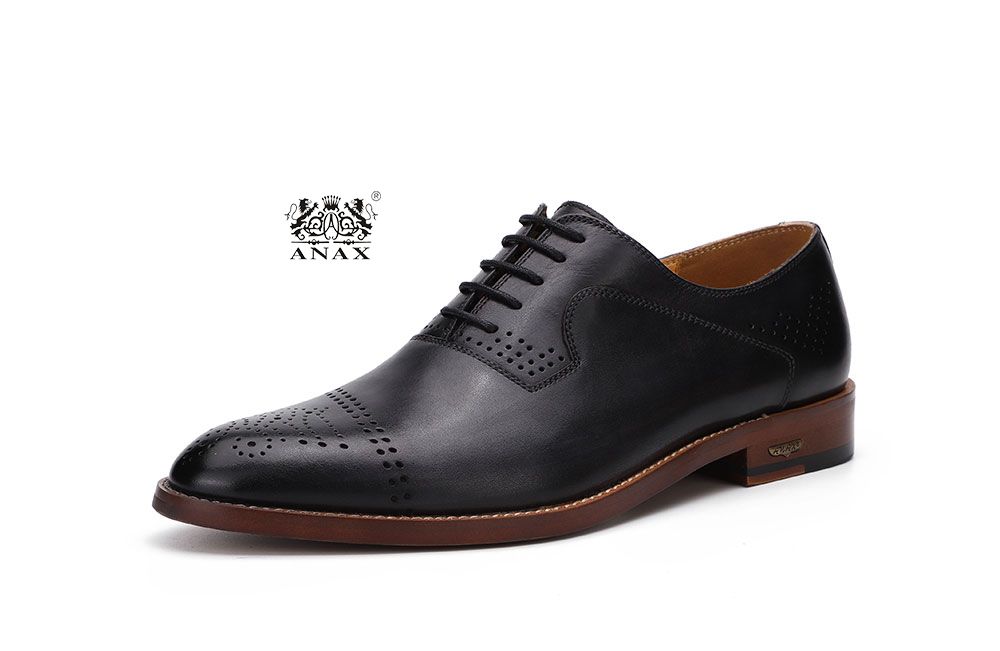 Black Brogue Leather Shoes