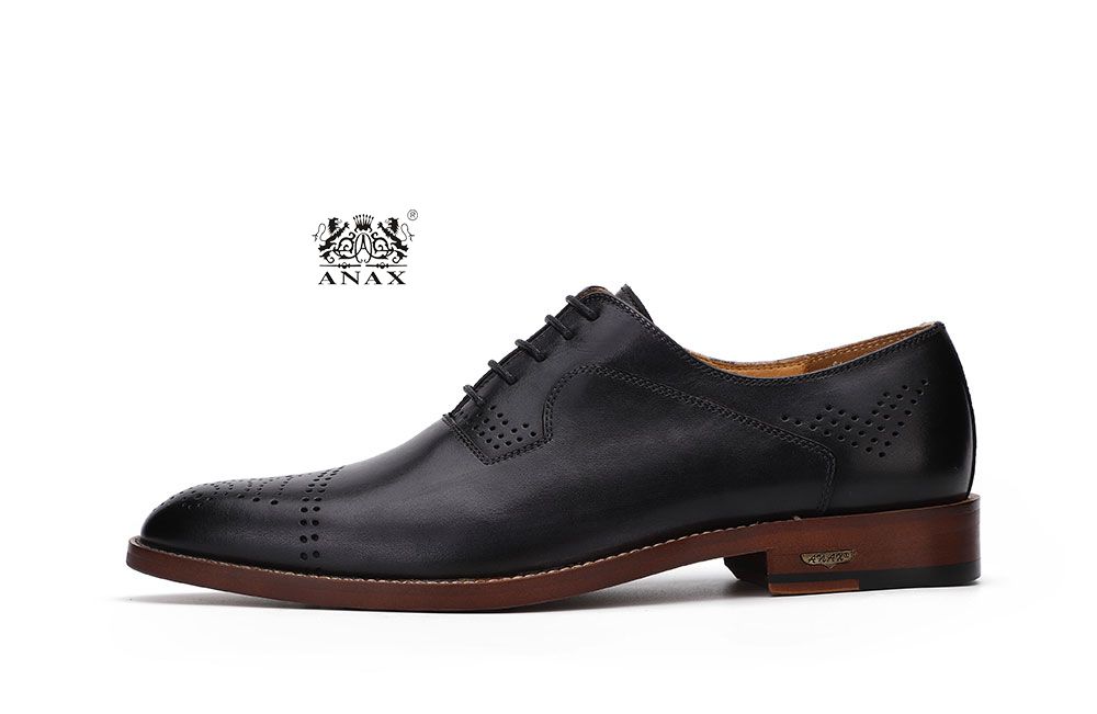 Black Brogue Leather Shoes