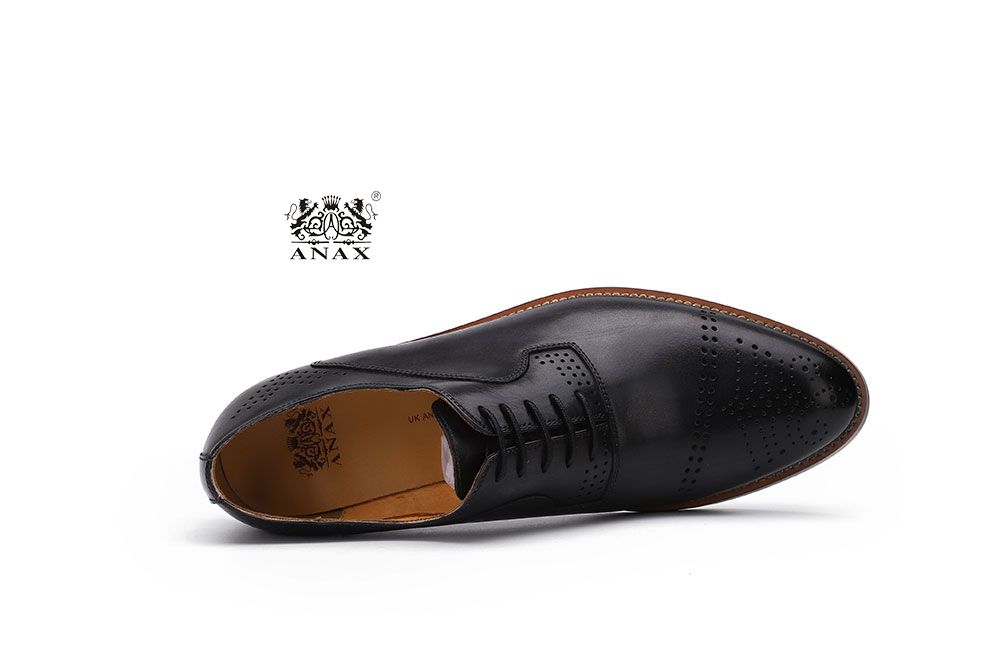 Black Brogue Leather Shoes