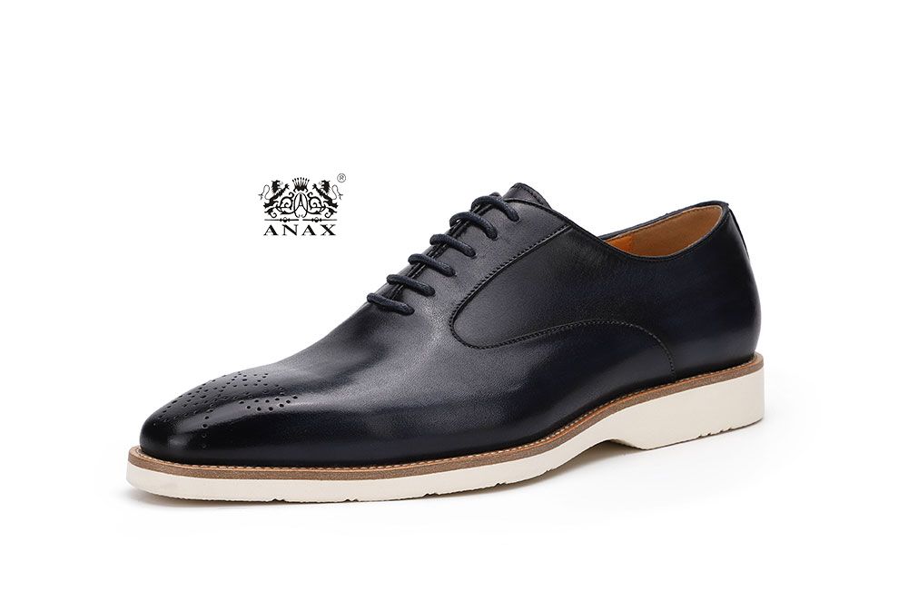 Black Leather Lace-up Casual Shoes