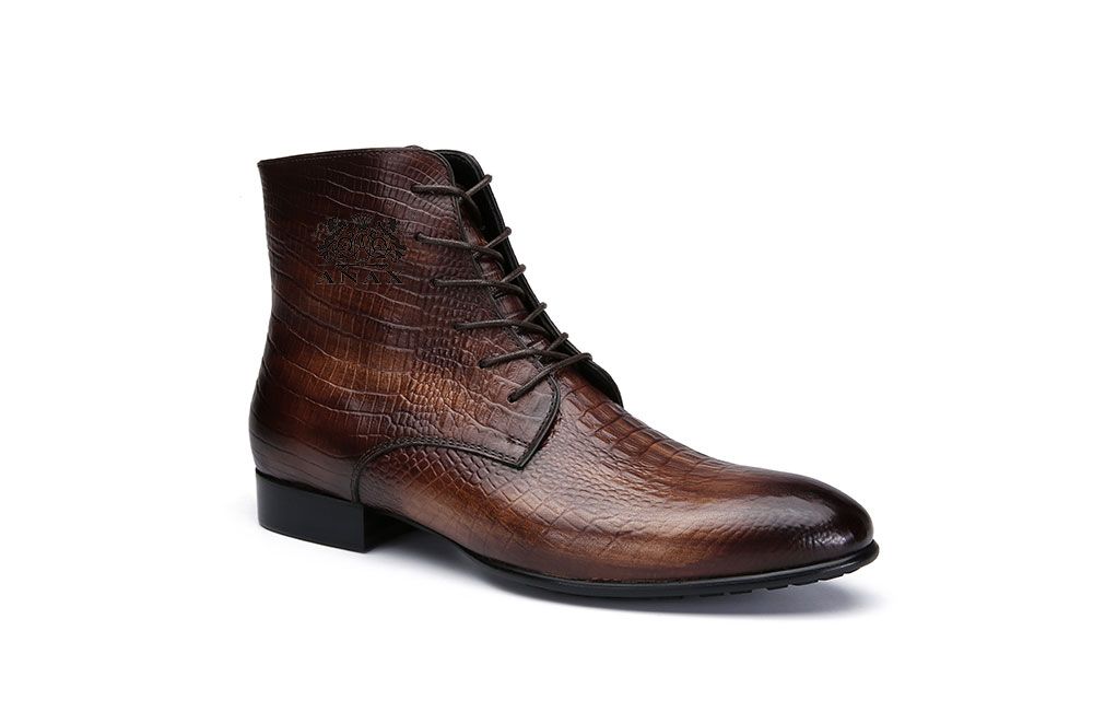 Man's Genuine Leather Lace-up Boots