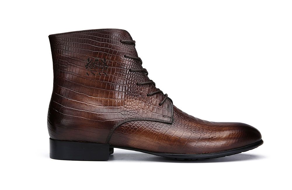 Man's Genuine Leather Lace-up Boots