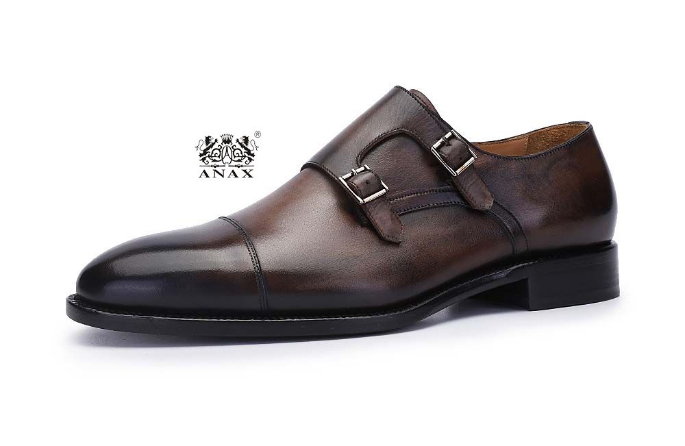 Cow Leather Monk Strap Shoes