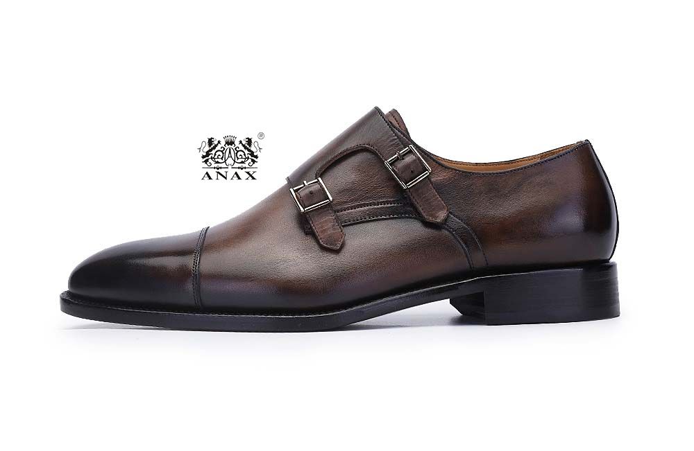 Cow Leather Monk Strap Shoes