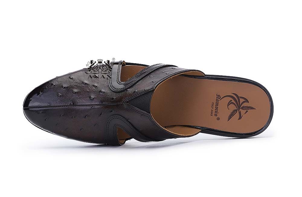 Leather Hollow Design Half Shoes Slipper Sandals