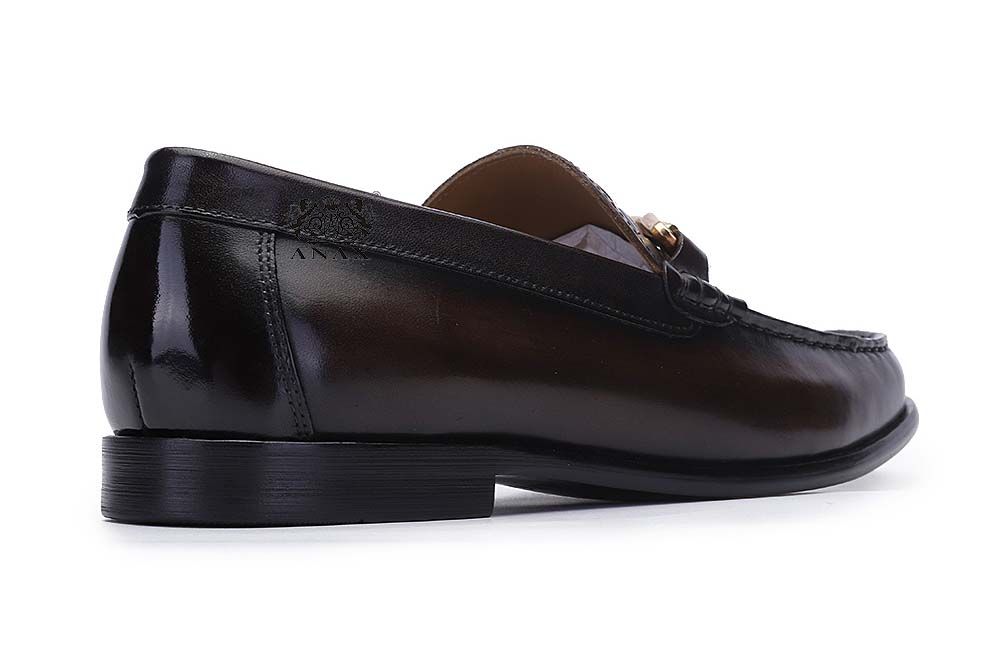 Leather Slip on Buckle Loafers Shoes