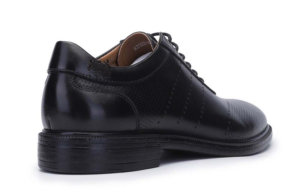 Black Brogue Leather Oxford Casual Shoes