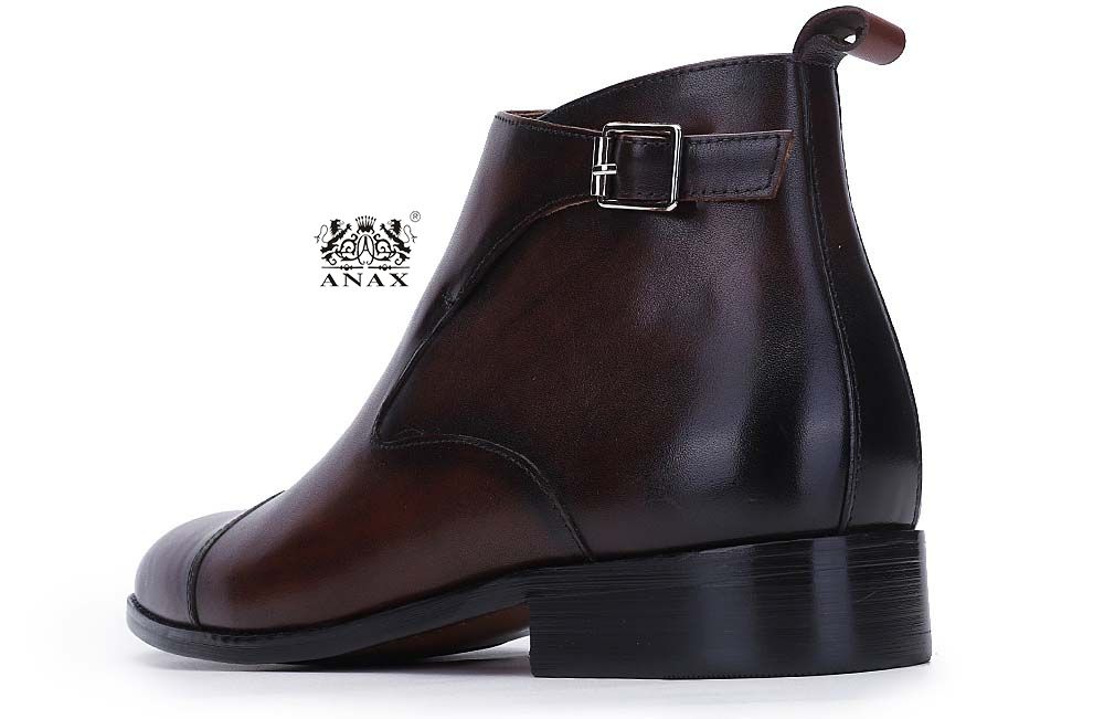 Leather Monk Strap Ankle Boots