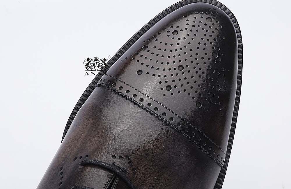 Cow Leather Brogue Oxford Dress Shoes