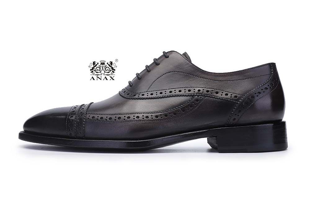 Brogue Design Leather Dress Oxford Shoes