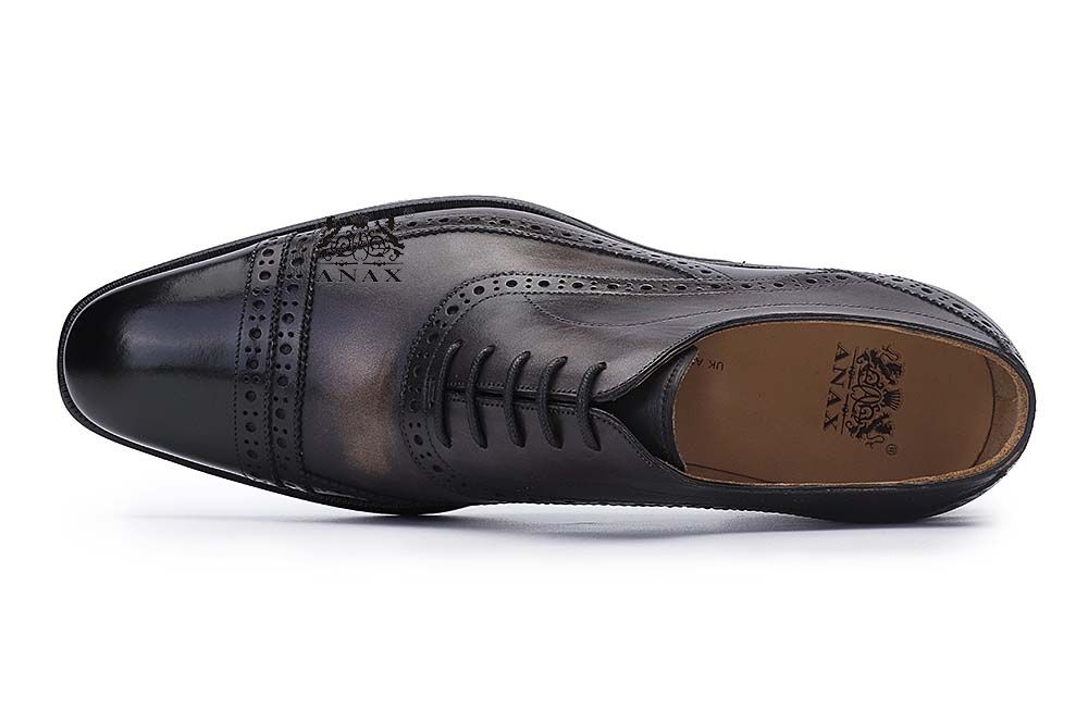 Brogue Design Leather Dress Oxford Shoes