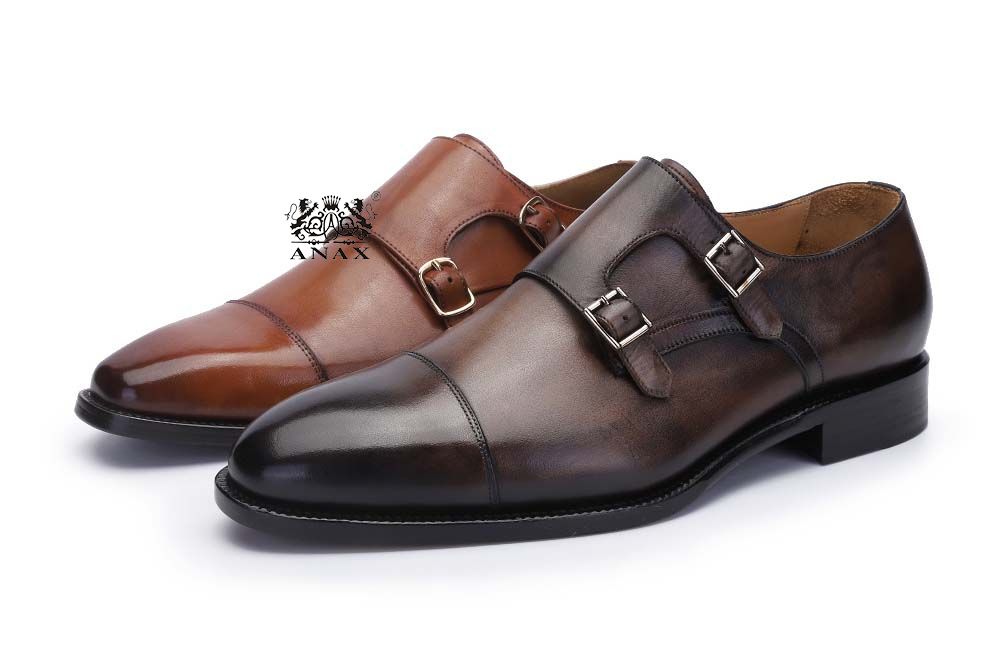 Cow Leather Monk Strap Shoes