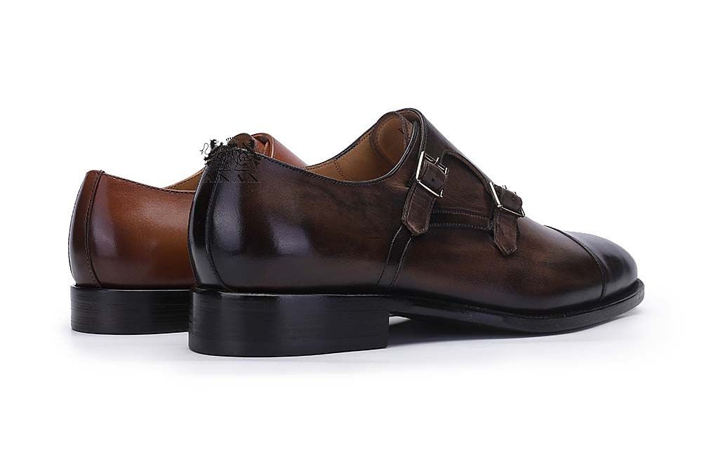 Cow Leather Monk Strap Shoes