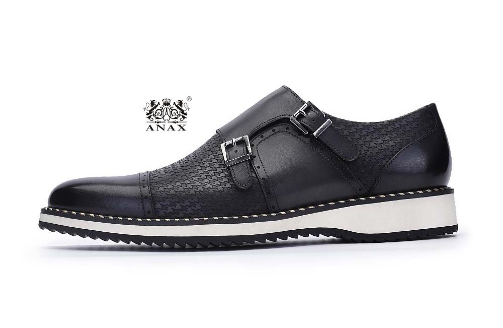 Cow Leather Casual Monk Shoes