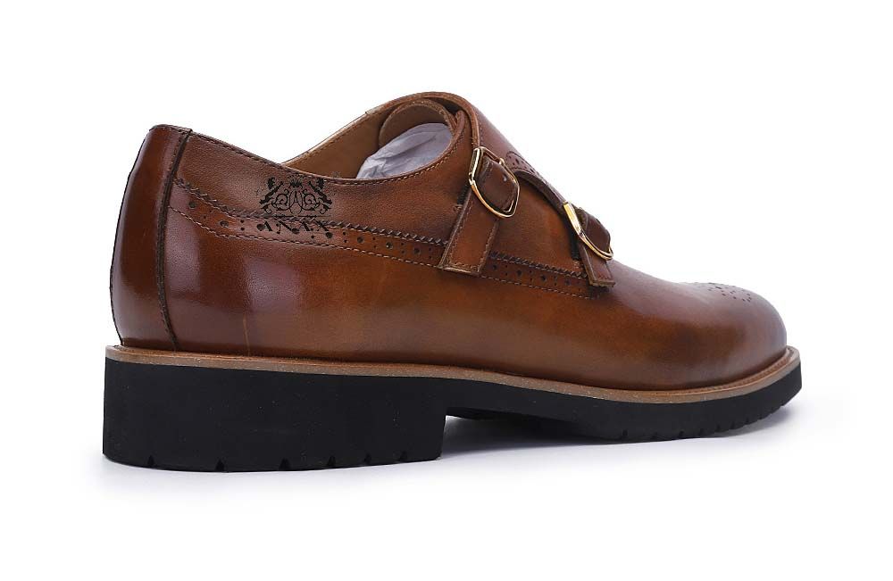 Brogue Leather Casual Monk Strap Shoes