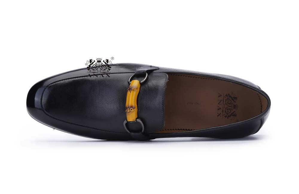 Leather Bamboo Buckle Loafers Shoes