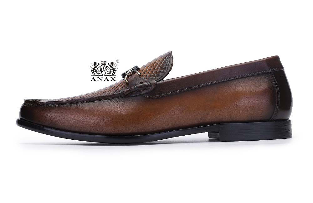 Leather Slip-on Buckle Loafers Shoes