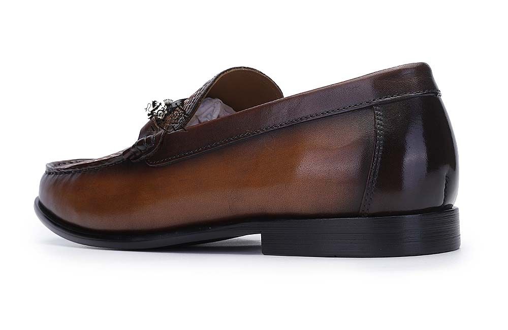 Leather Slip-on Buckle Loafers Shoes