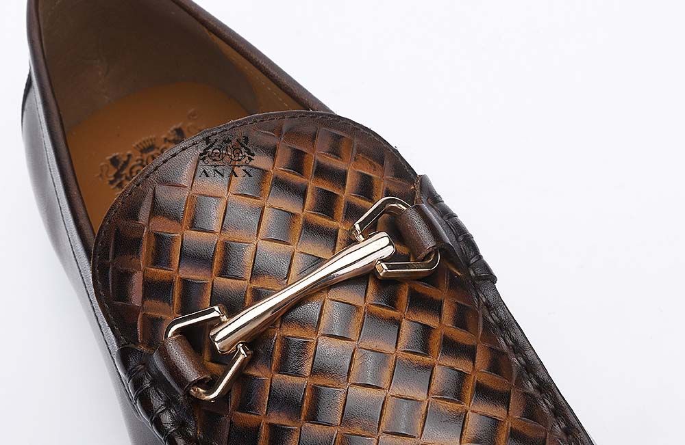 Leather Slip on Buckle Loafers Shoes