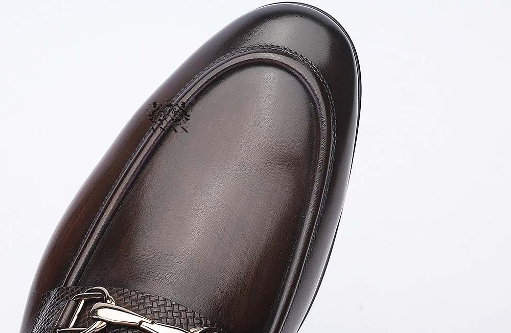 Buckle Design Slip on Loafers Dress Shoes