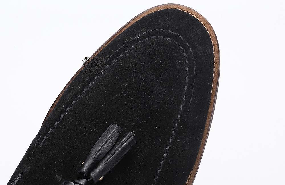 Cow Suede Leather Tassels Loafers Shoes