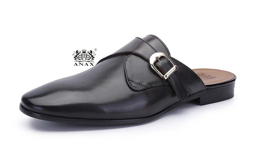 Leather Monk Half Shoes Slippers