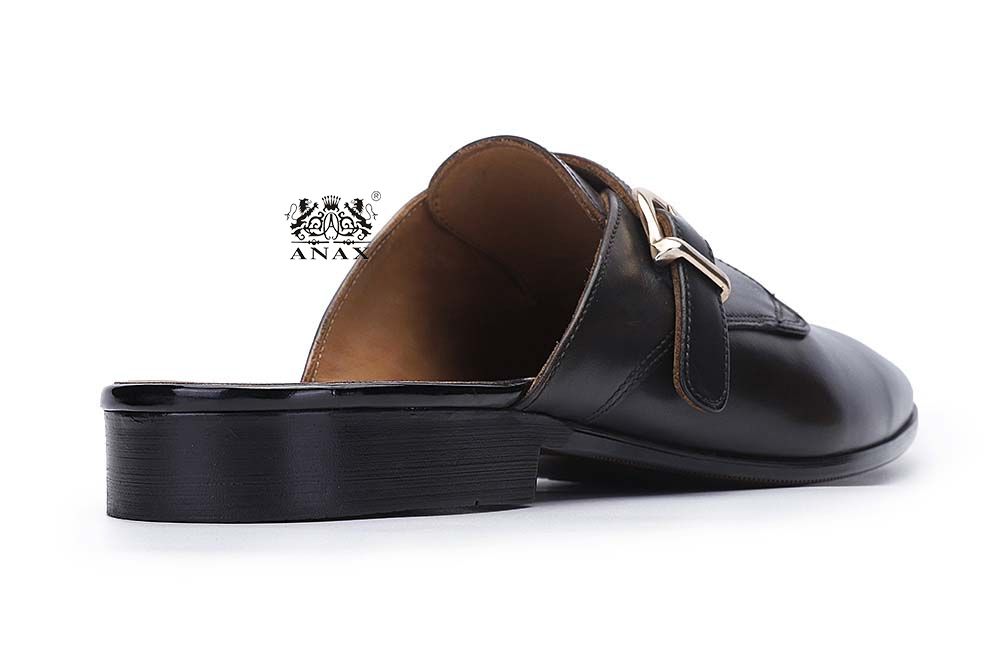 Leather Monk Half Shoes Slippers