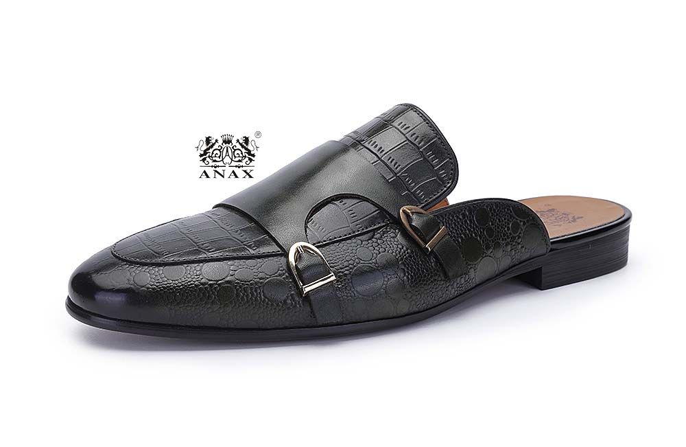 Leather Monk Strap Half Shoes Sandals