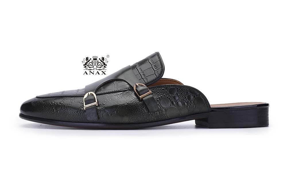 Leather Monk Strap Half Shoes Sandals