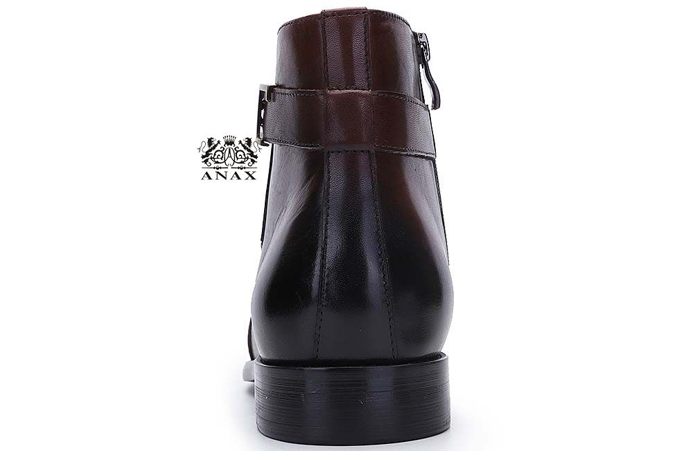 Leather Buckle Strap Man Ankle Boots