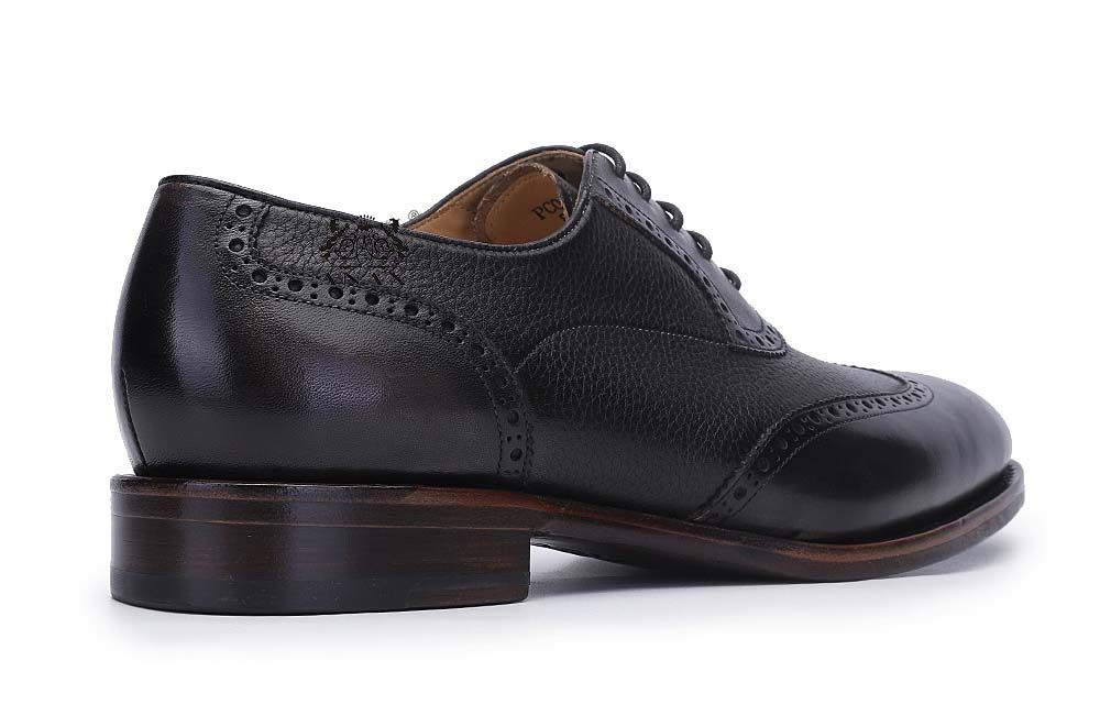 Black Leather Brogue Oxford Shoes