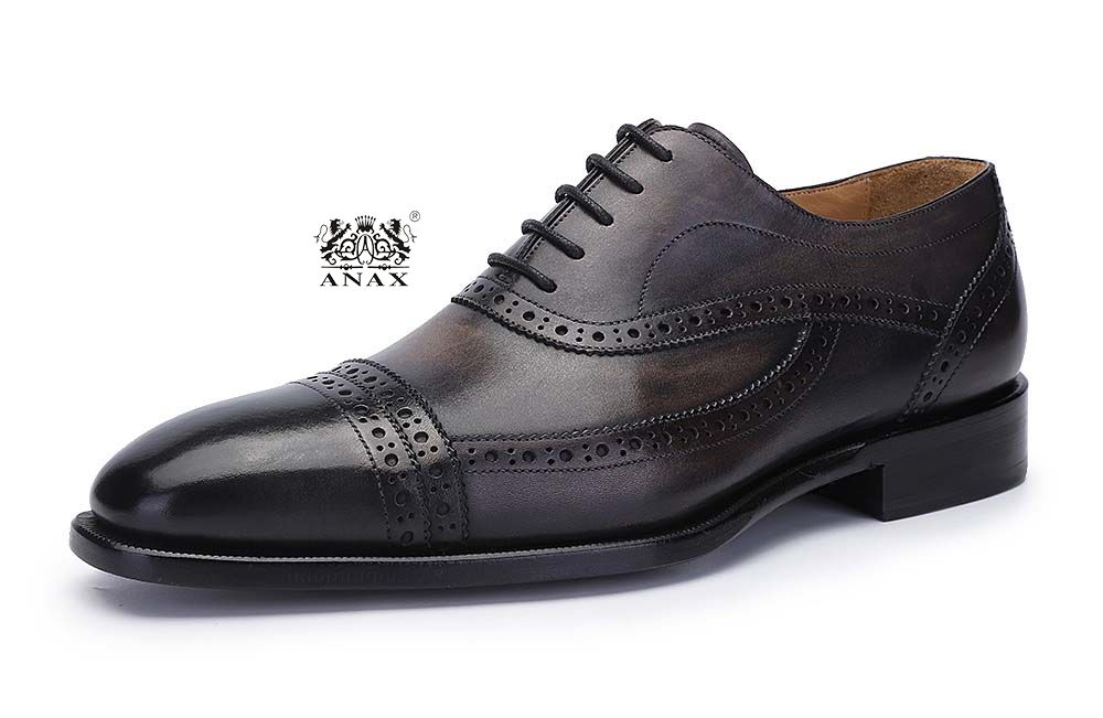 Brogue Design Leather Dress Oxford Shoes